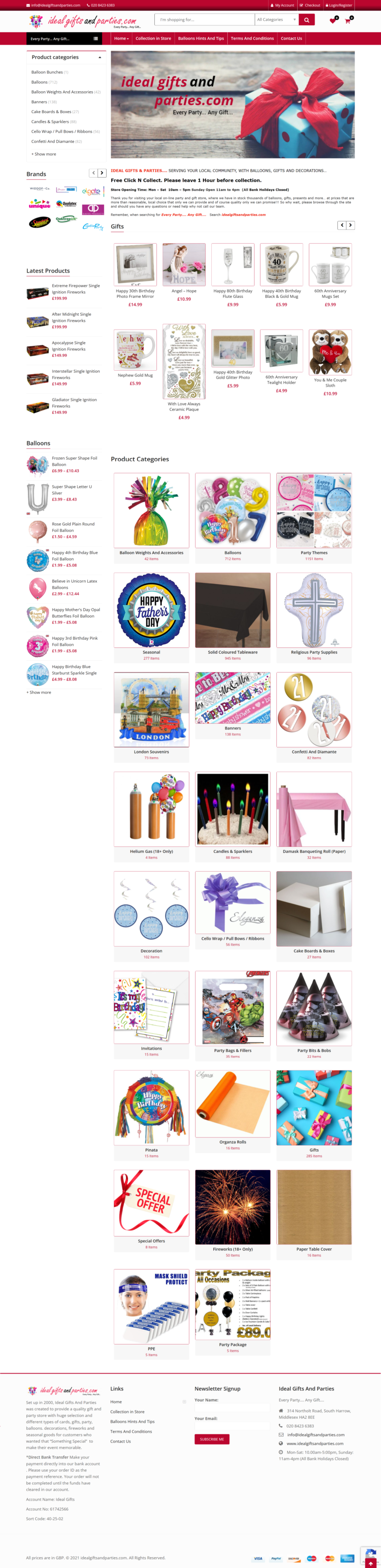Ideal Gifts website preview
